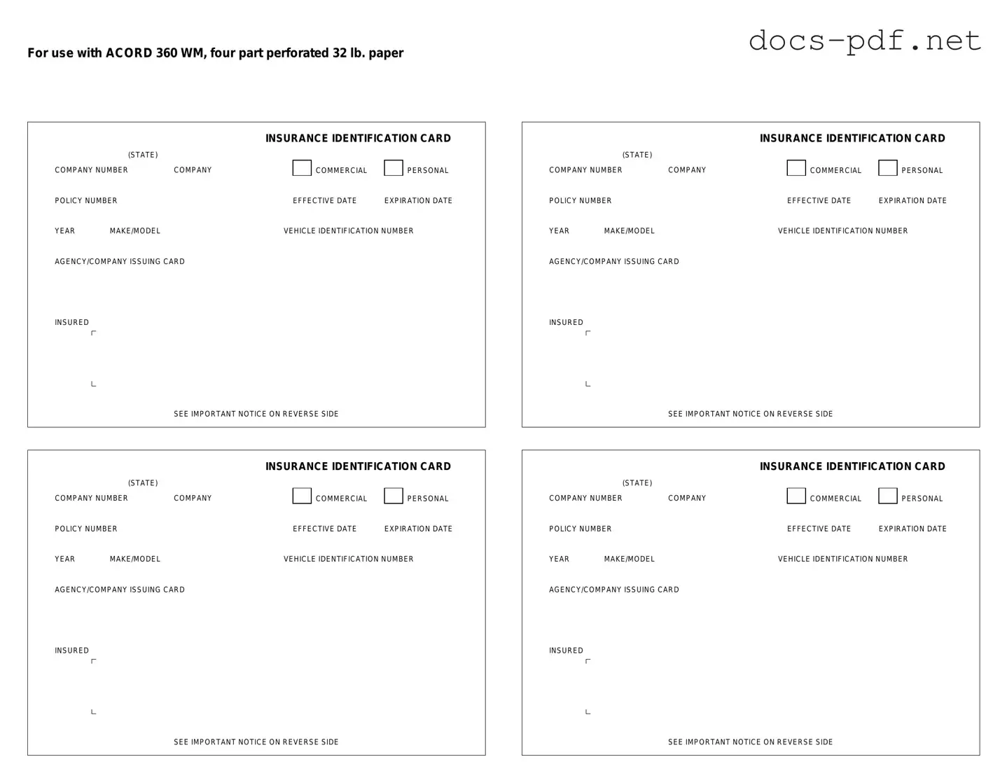 Acord 50 WM Form in PDF