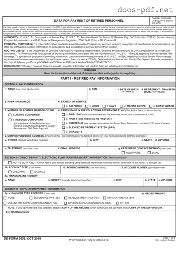 DD 2656 Form in PDF