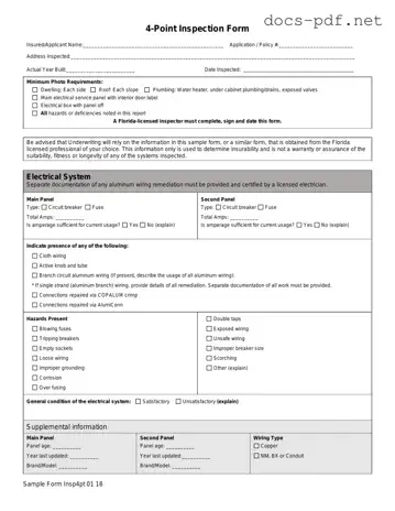 4 Point Inspection Form in PDF