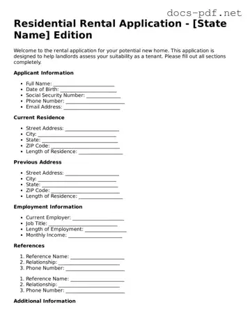 Free Rental Application Document
