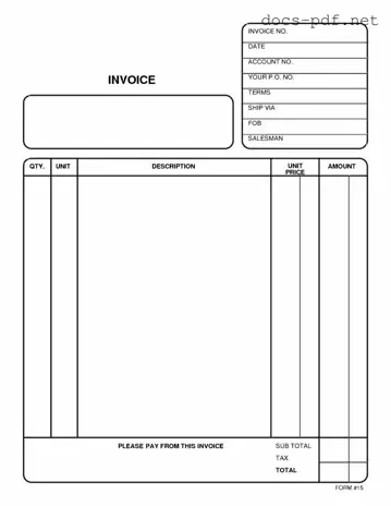 Free And Invoice Pdf Form in PDF