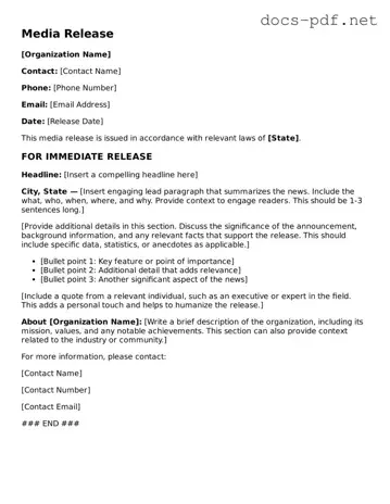 Free Media Release Document