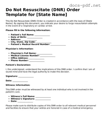 Free Do Not Resuscitate Order Document