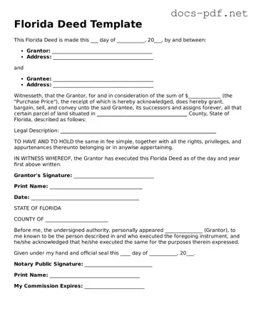Official  Deed Form for Florida