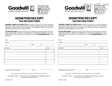 Goodwill donation receipt Form in PDF