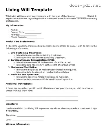 Free Living Will Document