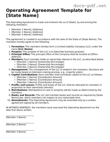 Free Operating Agreement Document