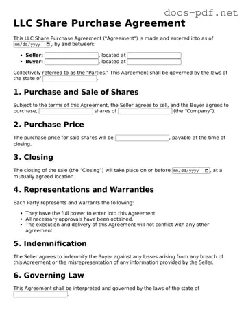 Free LLC Share Purchase Agreement Document