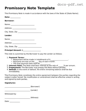 Free Promissory Note Document