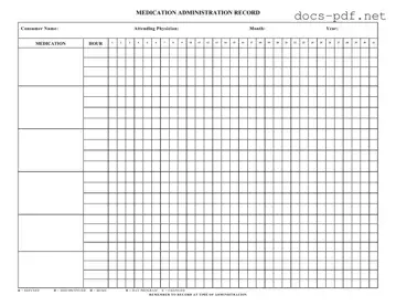Medication Administration Record Sheet Form in PDF