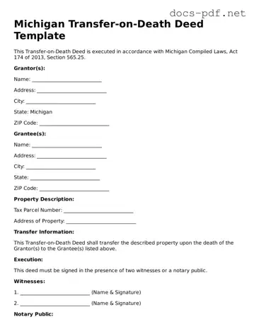 Official  Transfer-on-Death Deed Form for Michigan