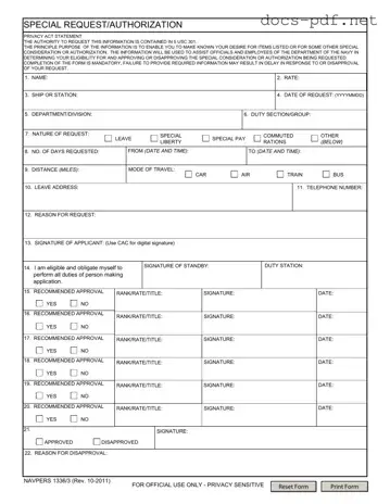 Navpers 1336 3 Form in PDF