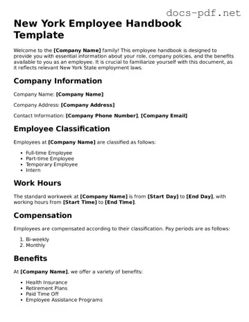 Official  Employee Handbook Form for New York