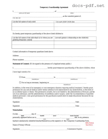 Temporary Custody Form in PDF