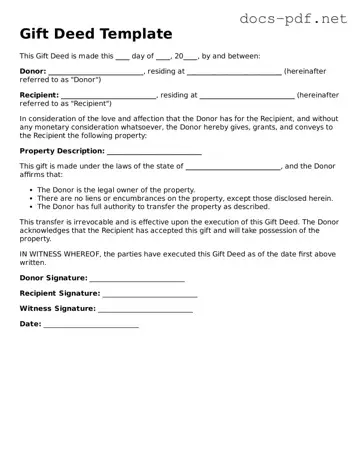 Free Gift Deed Document