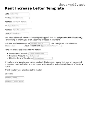 Free Rent Increase Letter Document