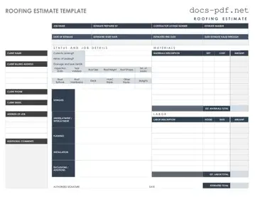 Roofing Estimate Form in PDF