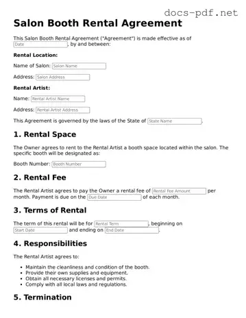 Free Salon Booth Rental Agreement Document