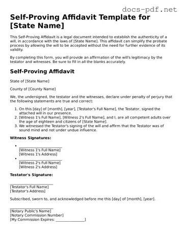 Free Self-Proving Affidavit Document