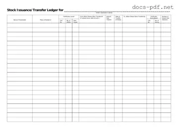Stock Transfer Ledger Form in PDF