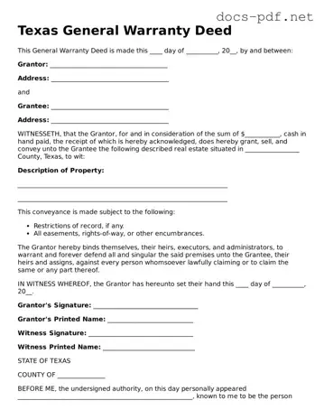 Official  Deed Form for Texas