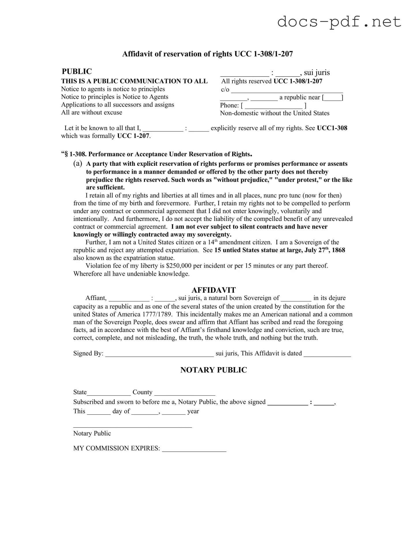 Ucc 1 308 Form in PDF